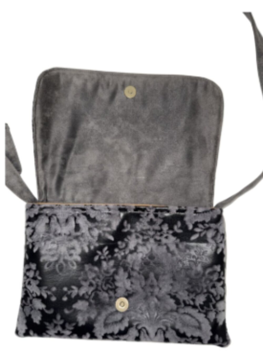 NWOT: Atenti Crossbody Gray Damask Purse Classic Tapestries